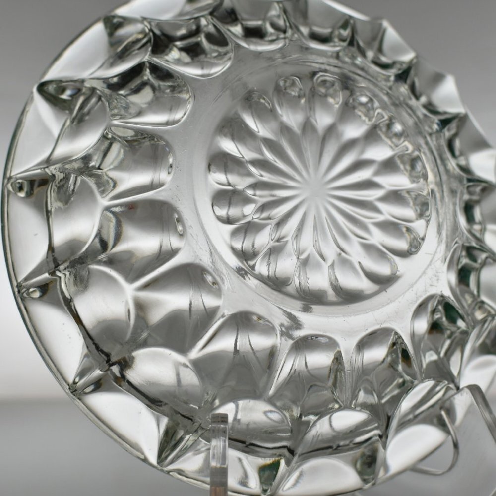 RETRO Glass Ashtray | Vintage 1970s Pressed Glass Heavy Ashtray | Unique Barware - Picture 6 of 7